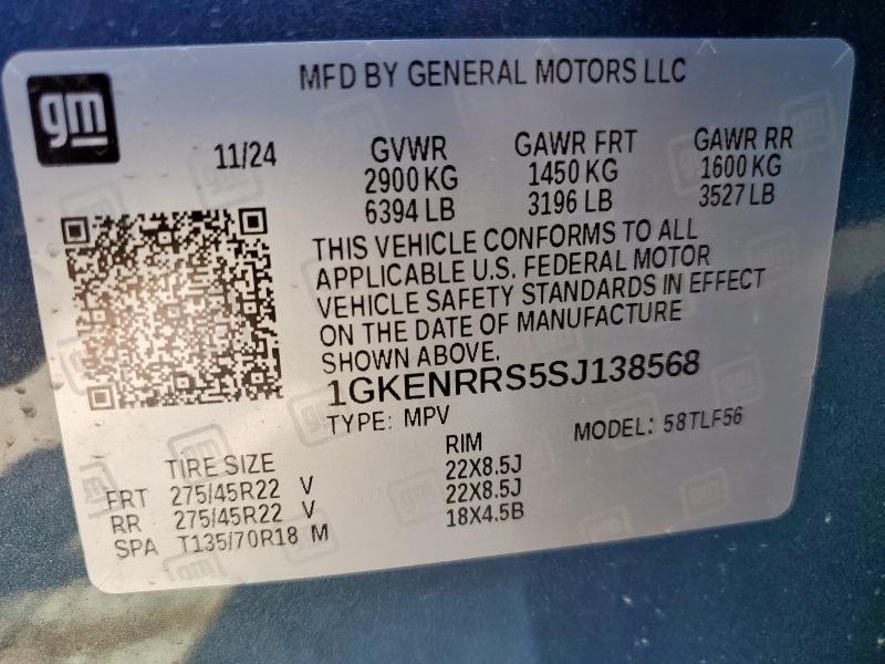 1GKENRRS5SJ138568 - 2025 GMC ACADIA DENALI BLUE photo 13