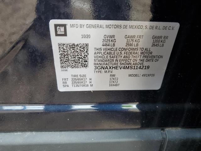 3GNAXHEV4MS114219 - 2021 CHEVROLET EQUINOX LS 蓝色 照片 13