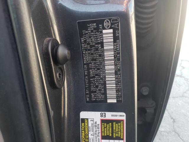 2T1BU4EE0BC543639 - 2011 TOYOTA COROLLA BASE GRAY photo 12