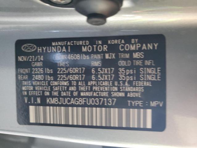 KM8JUCAG8FU037137 - 2015 HYUNDAI TUCSON LIMITED GRAY photo 13