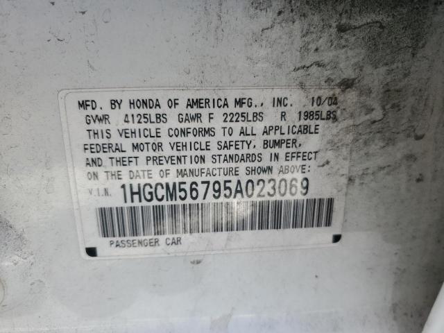 1HGCM56795A023069 - 2005 HONDA ACCORD EX WHITE photo 13