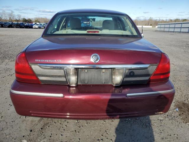 2MEFM74W56X604190 - 2006 MERCURY GRAND MARQ GS BURGUNDY photo 6