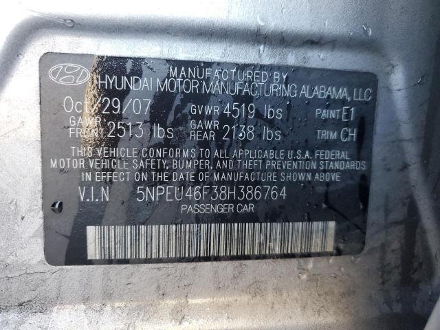 5NPEU46F38H386764 - 2008 HYUNDAI SONATA SE GRAY photo 13