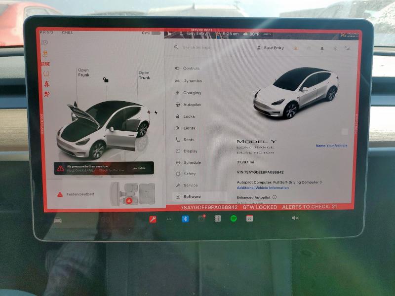 7SAYGDEE9PA088942 - 2023 TESLA MODEL Y Սպիտակ լուսանկար 9