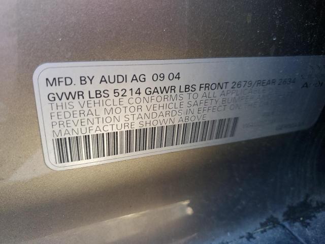 WAUDT74F35N042279 - 2005 AUDI A6 3.2 QUATTRO GRAY photo 12