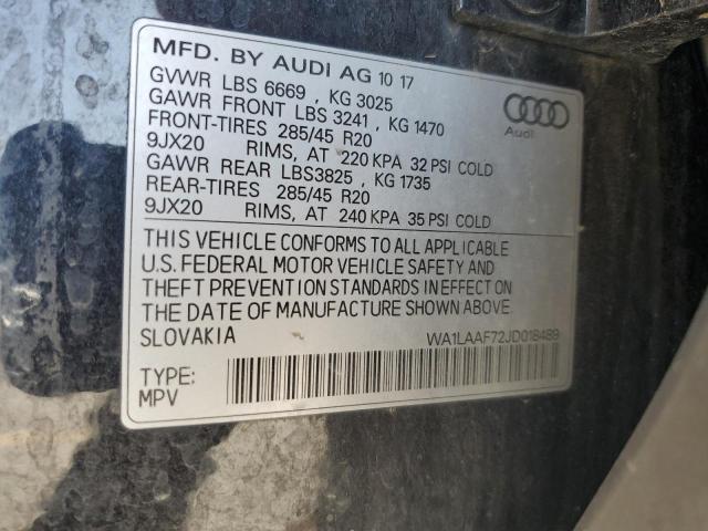 WA1LAAF72JD018489 - 2018 AUDI Q7 PREMIUM PLUS შავი ფოტო 14