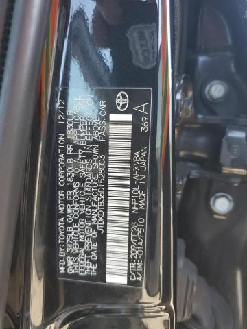 JTDKDTB36D1528003 - 2013 TOYOTA PRIUS C შავი ფოტო 13