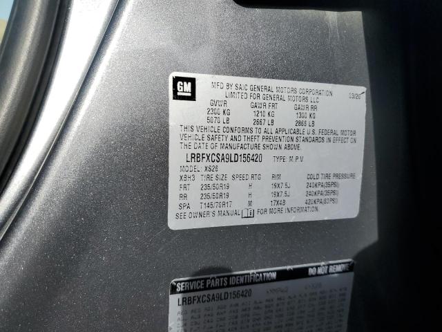 LRBFXCSA9LD156420 - 2020 BUICK ENVISION ESSENCE Մոխրագույն լուսանկար 13