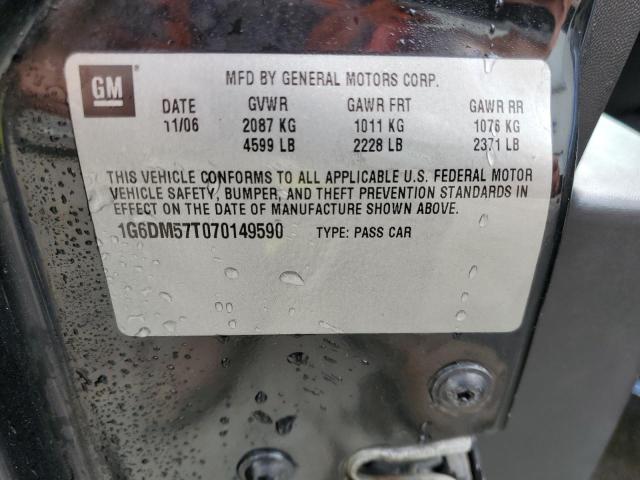 1G6DM57T070149590 - 2007 CADILLAC CTS BLACK photo 12