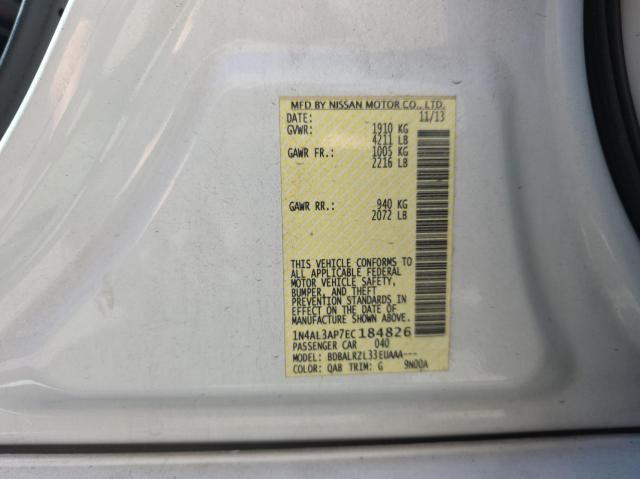 1N4AL3AP7EC184826 - 2014 NISSAN ALTIMA 2.5 WHITE photo 10