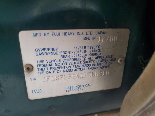 JF1SF65541H766210 - 2001 SUBARU FORESTER S Կանաչ լուսանկար 13