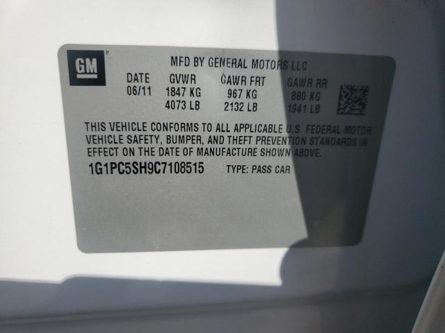 1G1PC5SH9C7108515 - 2012 CHEVROLET CRUZE LS თეთრი ფოტო 12