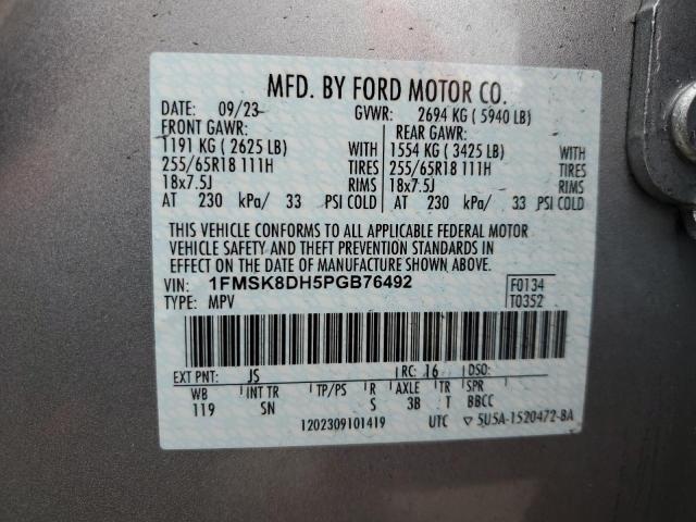 1FMSK8DH5PGB76492 - 2023 FORD EXPLORER XLT Gümüş foto 13