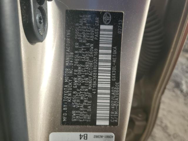 4T1BK36BX8U307169 - 2008 TOYOTA AVALON XL GOLD photo 13