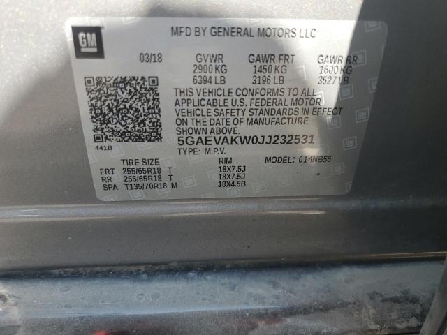 5GAEVAKW0JJ232531 - 2018 BUICK ENCLAVE ESSENCE Qəhvəyi foto 13