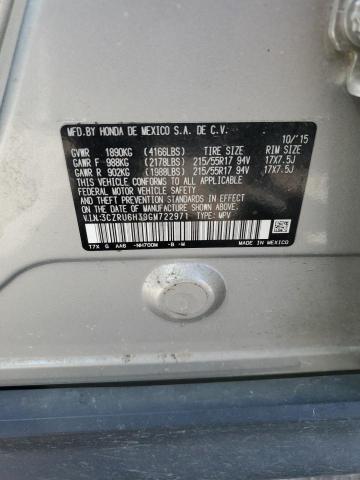 3CZRU6H39GM722971 - 2016 HONDA HR-V LX SILVER photo 13