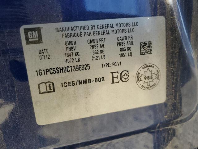 1G1PC5SH9C7396925 - 2012 CHEVROLET CRUZE LS BLUE photo 12