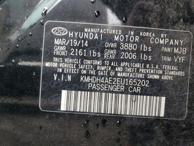 KMHDH4AE2EU165202 - 2014 HYUNDAI ELANTRA SE BLACK photo 13