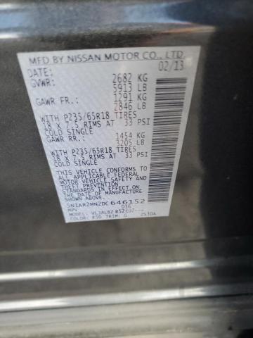 5N1AR2MN2DC646152 - 2013 NISSAN PATHFINDER S GRAY photo 14