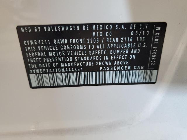 3VWDP7AJ7DM444554 - 2013 VOLKSWAGEN JETTA SE 白色 照片 13