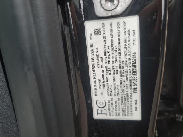 5YJ3E1EBXMF852846 - 2021 TESLA MODEL 3 Qara foto 12