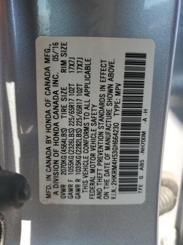 2HKRM4H53GH664230 - 2016 HONDA CR-V EX SILVER photo 14