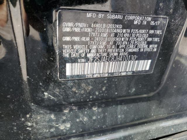 JF2SJAEC8JH410130 - 2018 SUBARU FORESTER 2.5I PREMIUM Черный фото 13