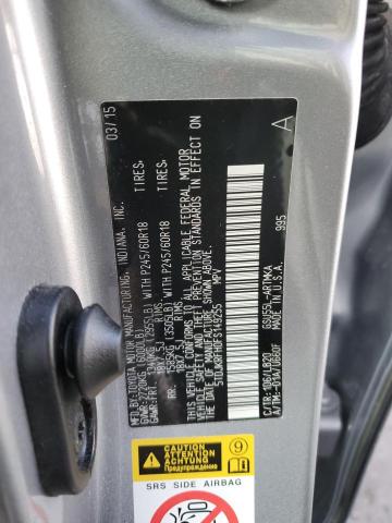 5TDJKRFH0FS149255 - 2015 TOYOTA HIGHLANDER XLE SILVER photo 13