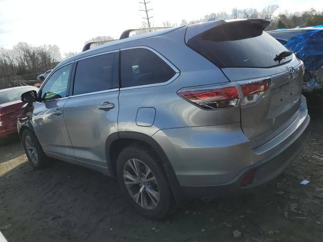 5TDJKRFH0FS149255 - 2015 TOYOTA HIGHLANDER XLE SILVER photo 2