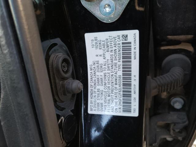 2HGFC2F82LH500589 - 2020 HONDA CIVIC SPORT 黑色 照片 12