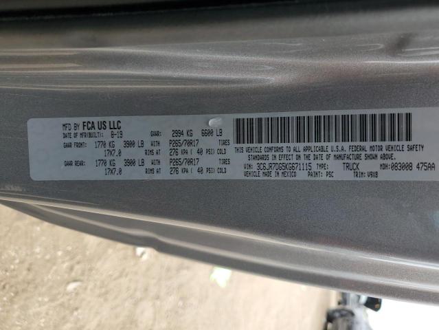 3C6JR7DG5KG671115 - 2019 RAM 1500 CLASS TRADESMAN ვერცხლისფერი ფოტო 12