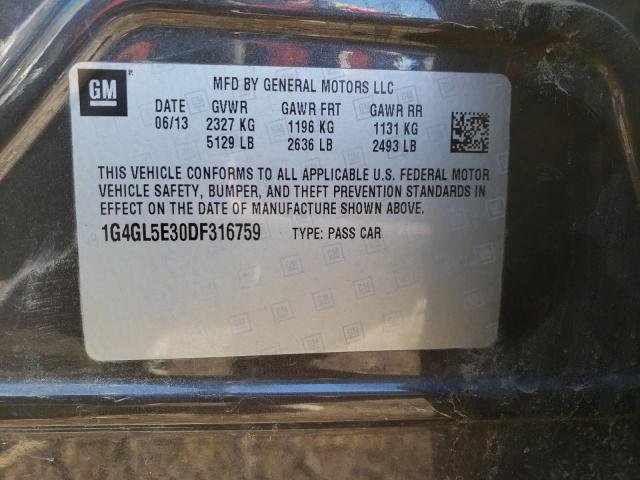 1G4GL5E30DF316759 - 2013 BUICK LACROSSE GRAY photo 13