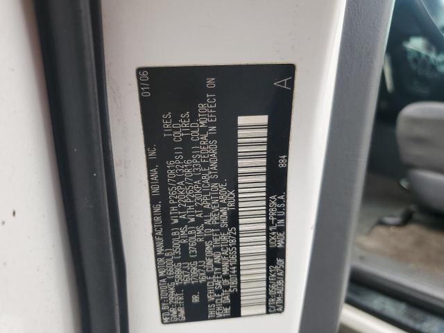 5TBDT44106S518725 - 2006 TOYOTA TUNDRA DOUBLE CAB SR5 WHITE photo 12