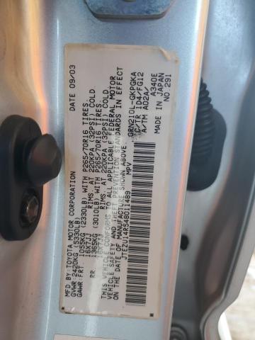 JTEZU14R548011489 - 2004 TOYOTA 4RUNNER SR5 银色 照片 14
