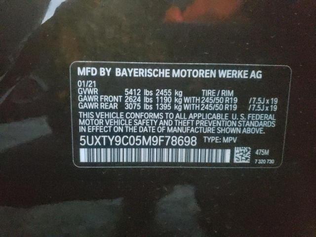 5UXTY9C05M9F78698 - 2021 BMW X3 XDRIVEM40I BLACK photo 13
