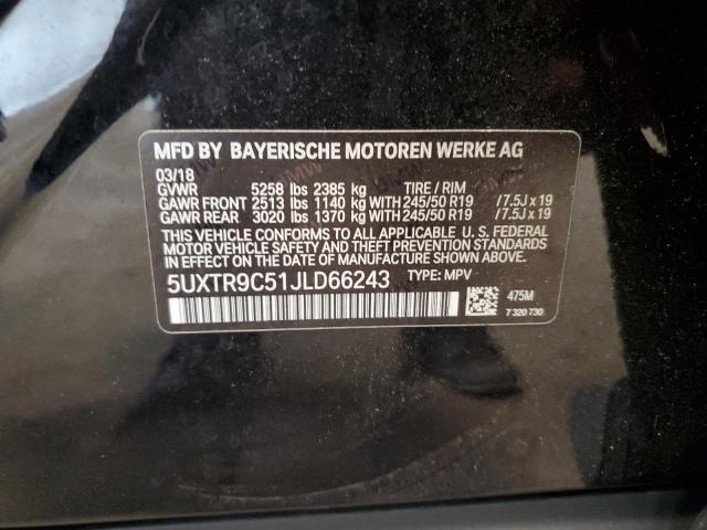 5UXTR9C51JLD66243 - 2018 BMW X3 XDRIVE30I 黑色 照片 14