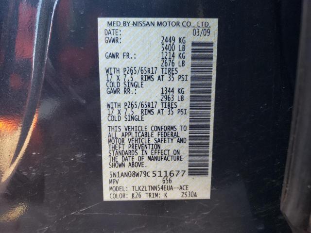 5N1AN08W79C511677 - 2009 NISSAN XTERRA OFF ROAD GRAY photo 12