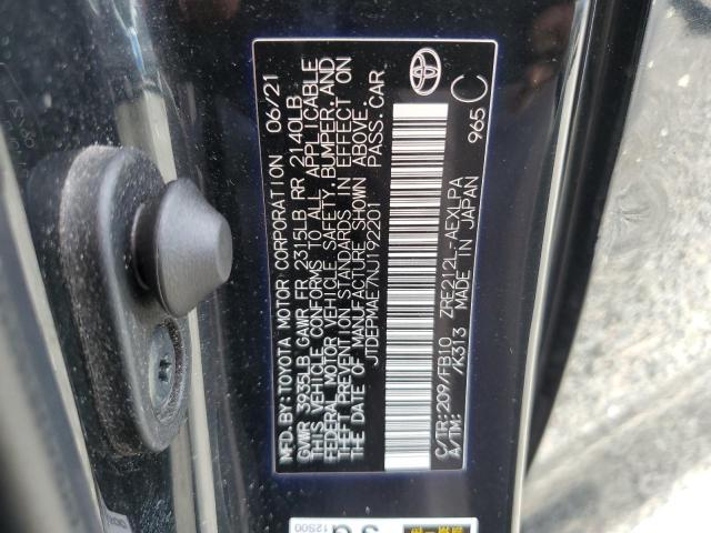 JTDEPMAE7NJ192201 - 2022 TOYOTA COROLLA LE BLACK photo 12