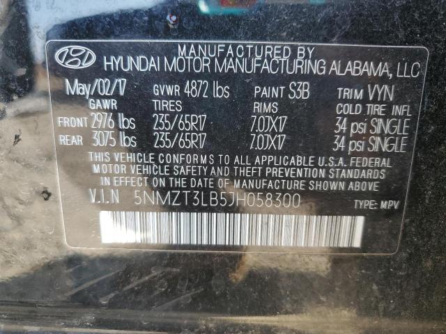 5NMZT3LB5JH058300 - 2018 HYUNDAI SANTA FE SPORT Schwarz Foto 13