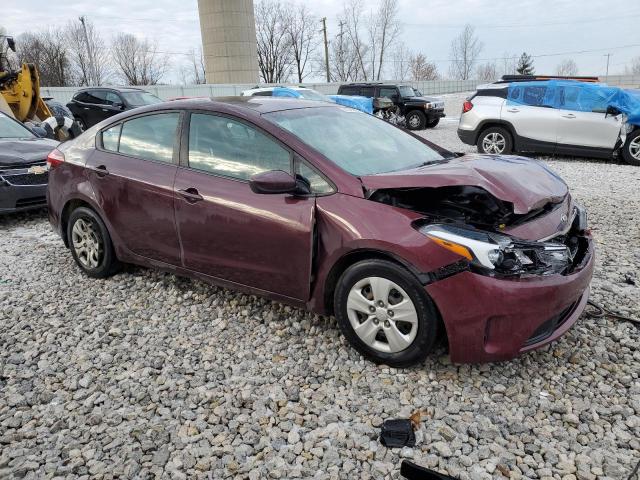 3KPFK4A78HE040451 - 2017 KIA FORTE LX BURGUNDY photo 4