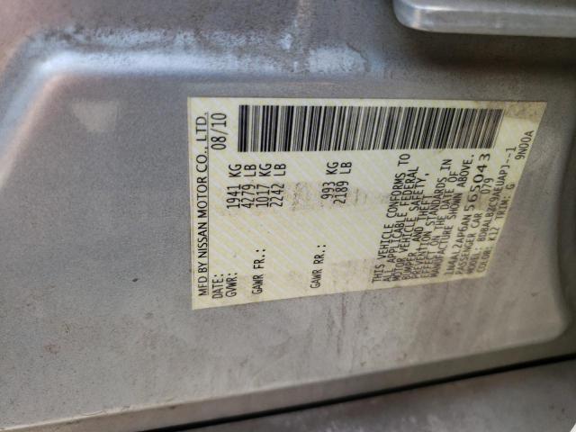 1N4AL2AP6AN565043 - 2010 NISSAN ALTIMA BASE SILVER photo 12