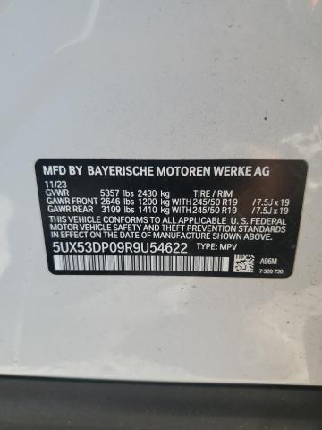 5UX53DP09R9U54622 - 2024 BMW X3 XDRIVE30I WHITE photo 13
