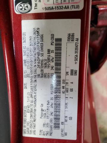 3FADP4BJXFM175619 - 2015 FORD FIESTA SE RED photo 13