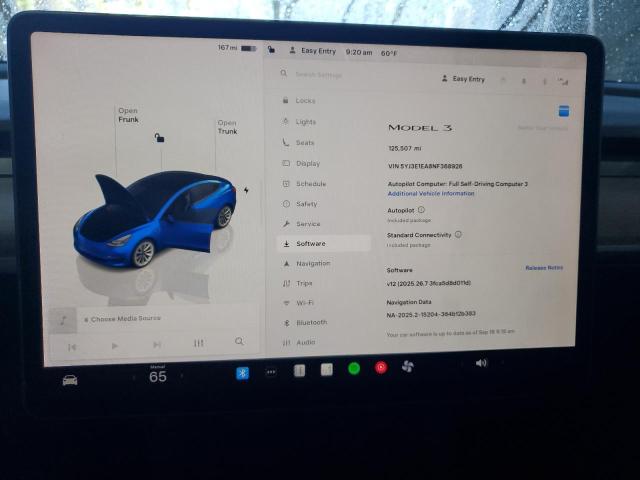 5YJ3E1EA8NF368926 - 2022 TESLA MODEL 3 蓝色 照片 9