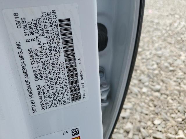 1HGCV1F37JA143000 - 2018 HONDA ACCORD SPORT Ağ foto 12