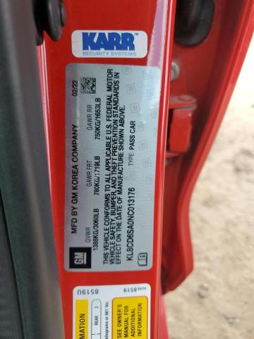 KL8CD6SA0NC013176 - 2022 CHEVROLET SPARK 1LT RED photo 13