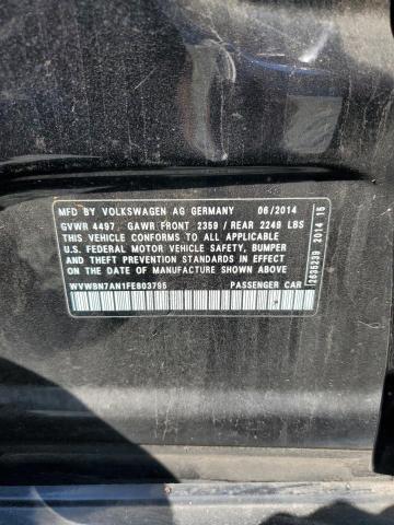 WVWBN7AN1FE803795 - 2015 VOLKSWAGEN CC SPORT შავი ფოტო 12