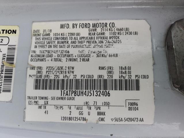 1FATP8UH4J5132406 - 2018 FORD MUSTANG BLUE photo 12