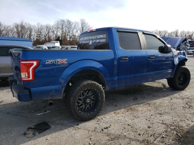 1FTEW1EF2HFC80701 - 2017 FORD F150 SUPERCREW BLUE photo 3