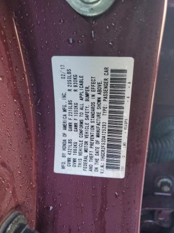 1HGCR2F52DA125293 - 2013 HONDA ACCORD SPORT MAROON photo 12